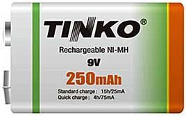 Nabjec baterie NiMH 6F22 8,4V/250mAh TINKO