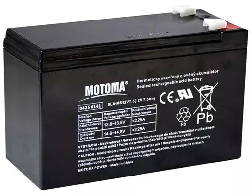 Bat�ria oloven� 12V 7.5Ah MOTOMA (konektor 6,35 mm)