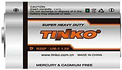 Baterie TINKO D(R20) Zn-Cl