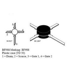 BF988 N FET 12V/30nA 0,2W 800MHz dualgate UHF