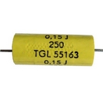 150n/250V TGL55163-svitkov kondenztor axiln, pr. 10x25mm