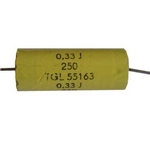 330n/250V TGL55163-svitkov kondenztor axiln, pr. 12x31mm