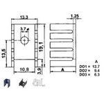 Chladi 13x19x9 (TO220) ern elox. 22K/W     DO2A