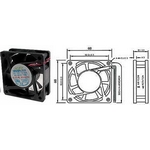 Ventiltor 60x60x20mm 12V/0,15A 4600 ot/min